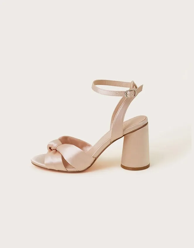 Women Knot Front Block Heel Sandals Natural Monsoon Sandals