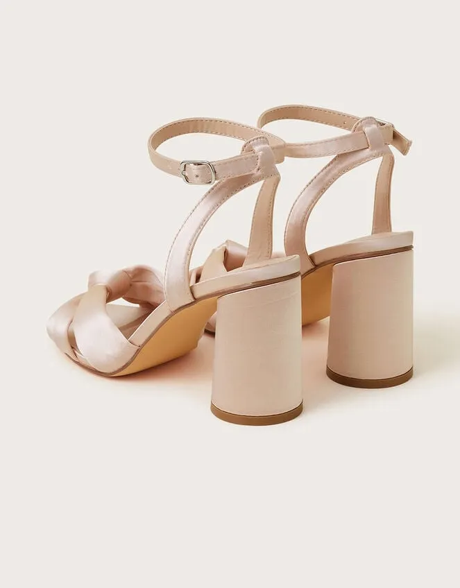 Women Knot Front Block Heel Sandals Natural Monsoon Sandals