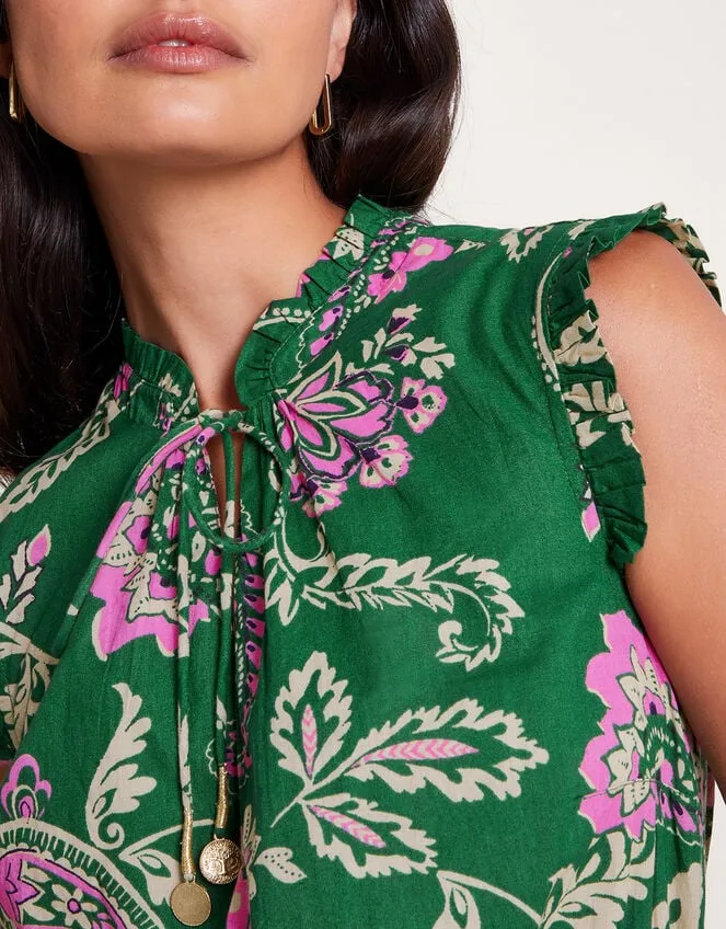 Women La Galeria Elefante Print Tiered Dress Green Monsoon Dresses