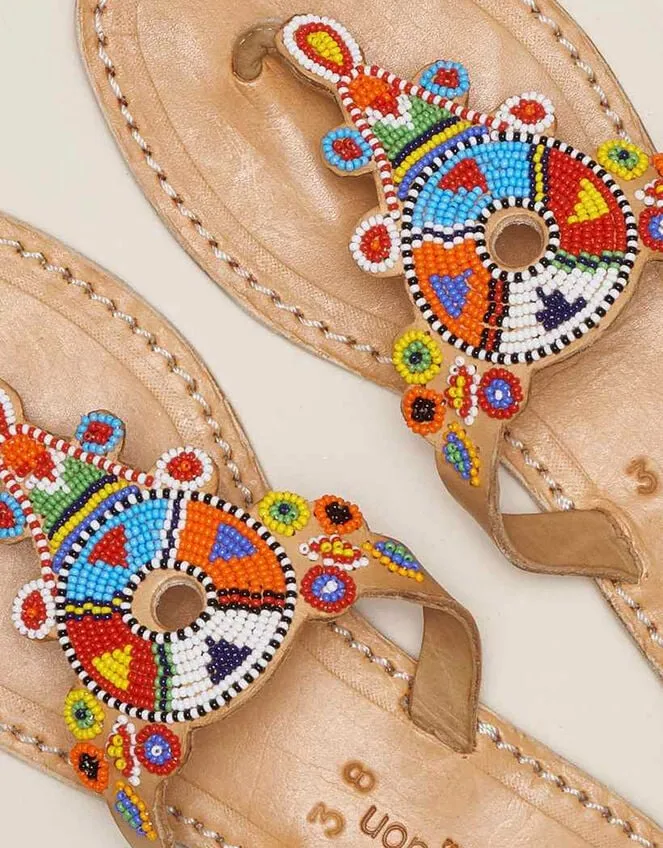 Women Laidback London Simba Leather Sandals Multi Monsoon Sandals