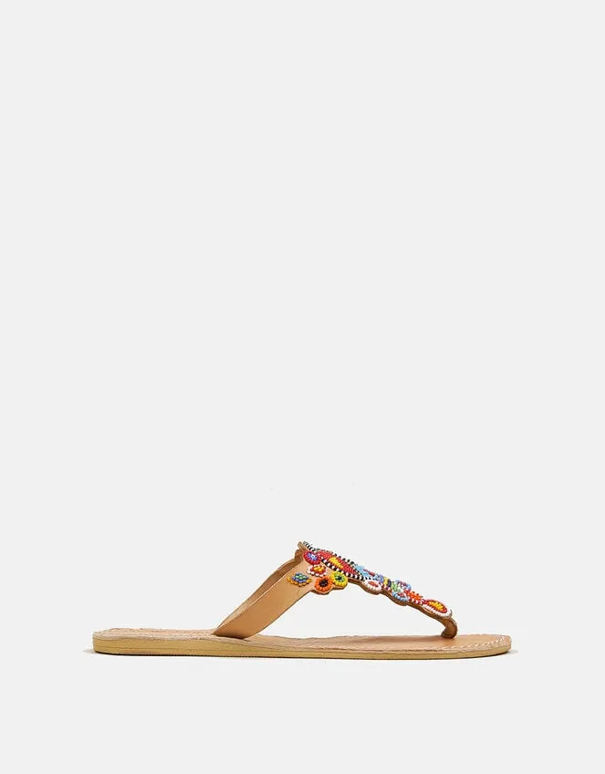 Women Laidback London Simba Leather Sandals Multi Monsoon Sandals