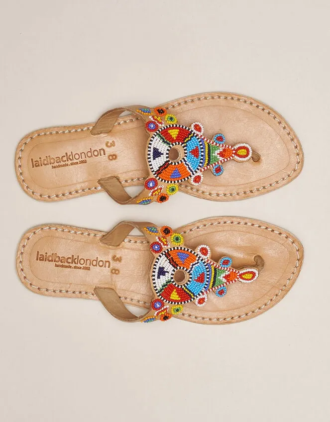 Women Laidback London Simba Leather Sandals Multi Monsoon Sandals