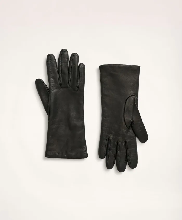 Women Lambskin Gloves With Cashmere Lining Black Brooks Brothers Scarves and Gloves