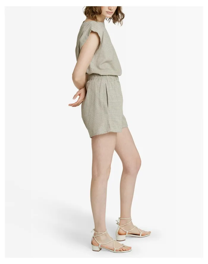 Women LAUDE The Label Everyday Short Sand Grid Multi Madewell Shorts Women LAUDE The Label Everyday Short Sand Grid Multi Madewell Shorts