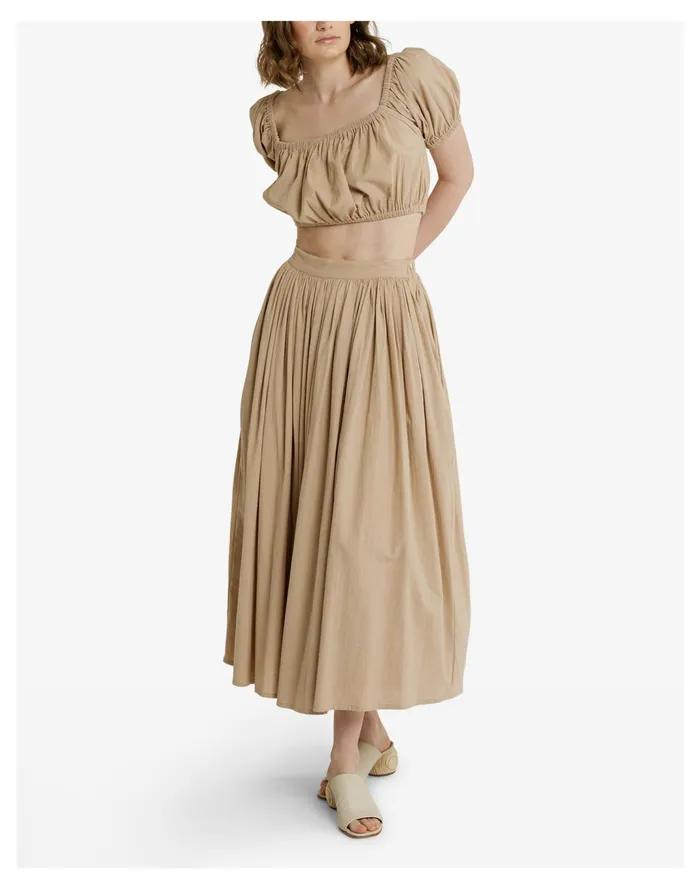 Women LAUDE The Label Full Midi Skirt Sand Madewell Skirts
