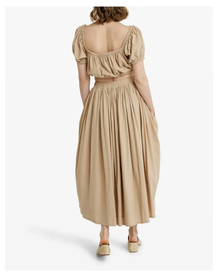Women LAUDE The Label Full Midi Skirt Sand Madewell Skirts Women LAUDE The Label Full Midi Skirt Sand Madewell Skirts
