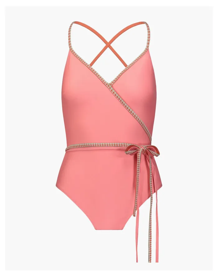 Women Lemlem Lena Ballet One Piece Coral Madewell Swim Women Lemlem Lena Ballet One Piece Coral Madewell Swim