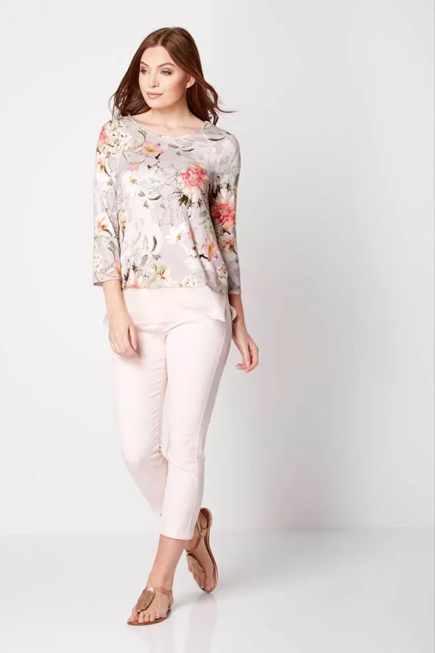 Women LightPink Cropped Jean Roman Trousers