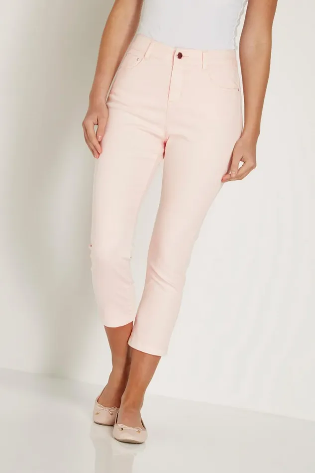 Women LightPink Cropped Jean Roman Trousers