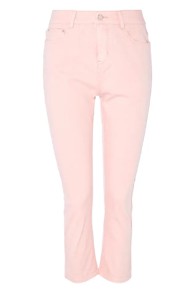 Women LightPink Cropped Jean Roman Trousers