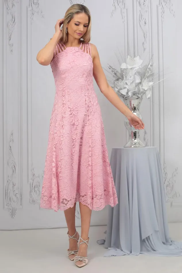 Women Light Pink Julianna Lace Dress and Shrug Set Roman Jackets