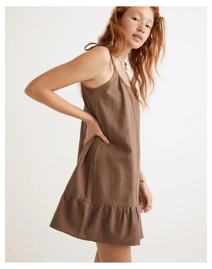 Women Lightestspun Tie Strap Ruffle Hem Cover Up Dress Castle Rock Madewell Swim Women Lightestspun Tie Strap Ruffle Hem Cover Up Dress Castle Rock Madewell Swim