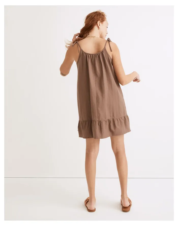 Women Lightestspun Tie Strap Ruffle Hem Cover Up Dress Castle Rock Madewell Swim Women Lightestspun Tie Strap Ruffle Hem Cover Up Dress Castle Rock Madewell Swim