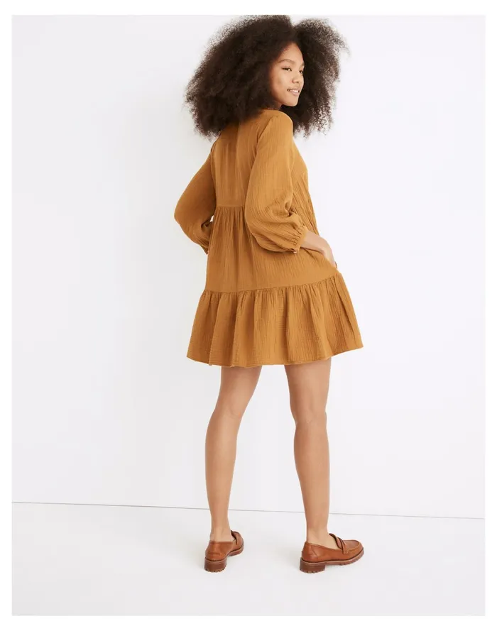 Women Lightspun Colette Mini Dress Antique Gold Madewell Dresses Women Lightspun Colette Mini Dress Antique Gold Madewell Dresses