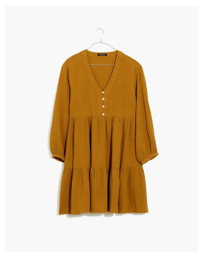 Women Lightspun Colette Mini Dress Antique Gold Madewell Dresses Women Lightspun Colette Mini Dress Antique Gold Madewell Dresses