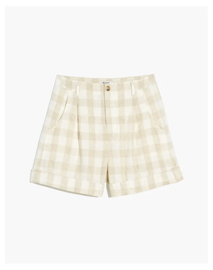 Women Linen Blend Pleated Cuff Shorts Natural Linen Yd Madewell Shorts Women Linen Blend Pleated Cuff Shorts Natural Linen Yd Madewell Shorts
