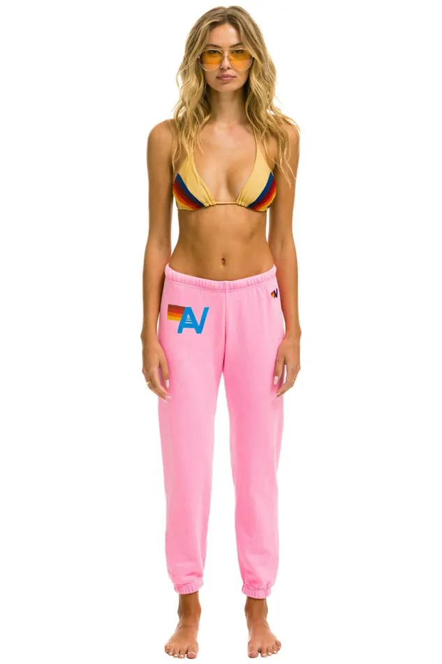 Women LOGO SWEATPANTS 8211 NEON PINK Aviator Nation Sweatpants