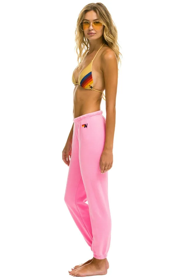 Women LOGO SWEATPANTS 8211 NEON PINK Aviator Nation Sweatpants Women LOGO SWEATPANTS 8211 NEON PINK Aviator Nation Sweatpants