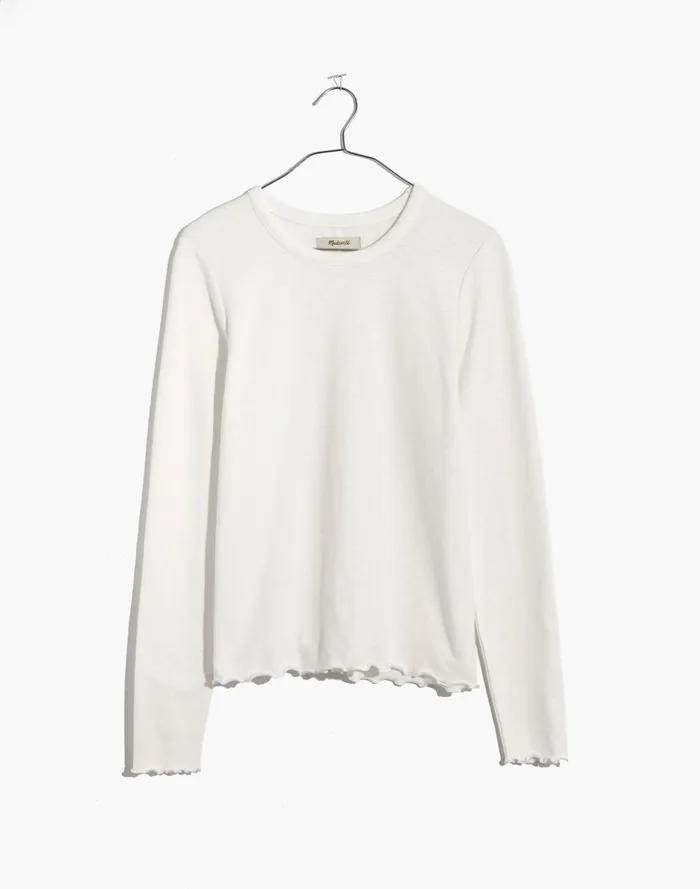 Women Long Sleeve Baby Tee Bright Ivory Madewell Tees Women Long Sleeve Baby Tee Bright Ivory Madewell Tees