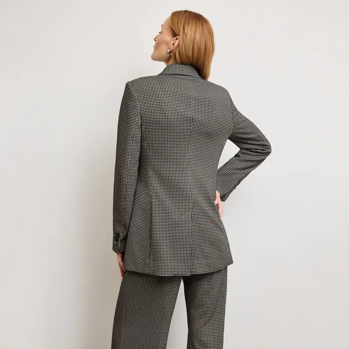 Women M M LaFleur The Rossi Executive Blazer 8211 Knit Suiting Classic Check Suiting