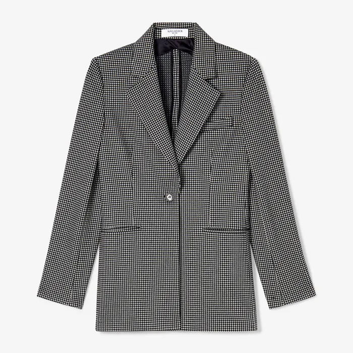Women M M LaFleur The Rossi Executive Blazer 8211 Knit Suiting Classic Check Suiting