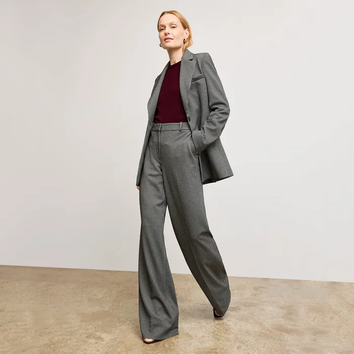 Women M M LaFleur The Rossi Executive Blazer 8211 Knit Suiting Classic Check Suiting