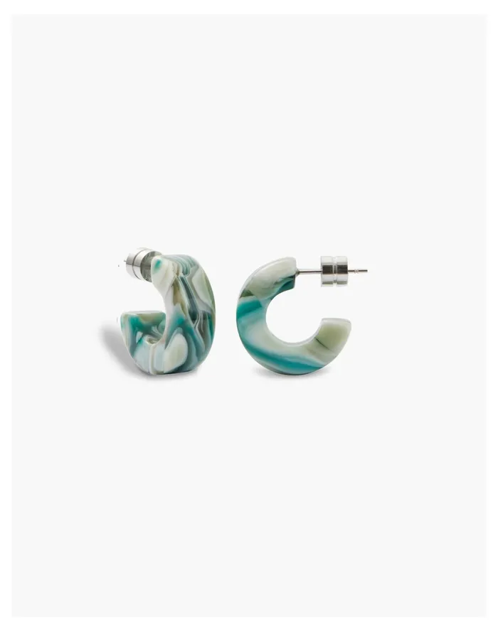 Women MACHETE Acetate Muse Huggie Hoop Earrings Green Multi Madewell Earrings