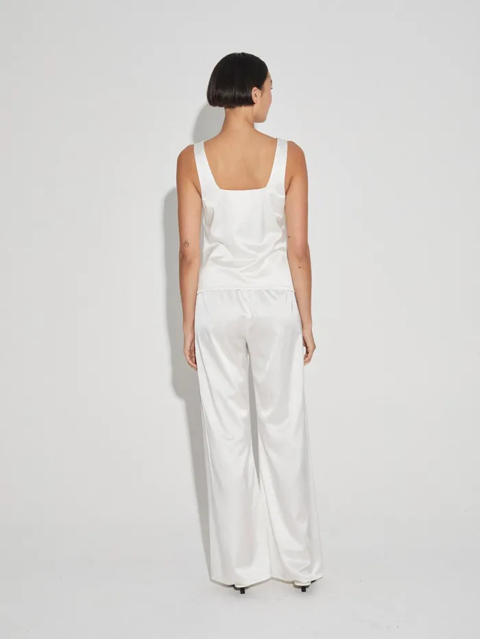 Women Maison Essentiele 8211 Button Down Vest In Optic White The UNDONE Loungewear