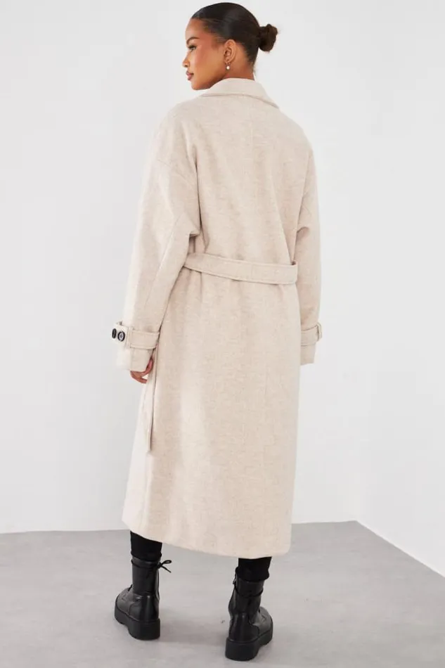 Women Manteau Long Ceintur Beige Beige Brentiny Paris Jackets
