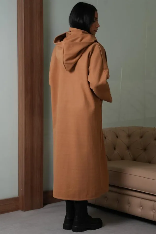 Women Manteau Marron Capuche Avec charpe Intgr Brown Brentiny Paris Jackets