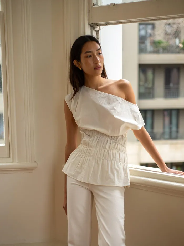 Women Marle 8211 Aida Top In Ivory The UNDONE Tops