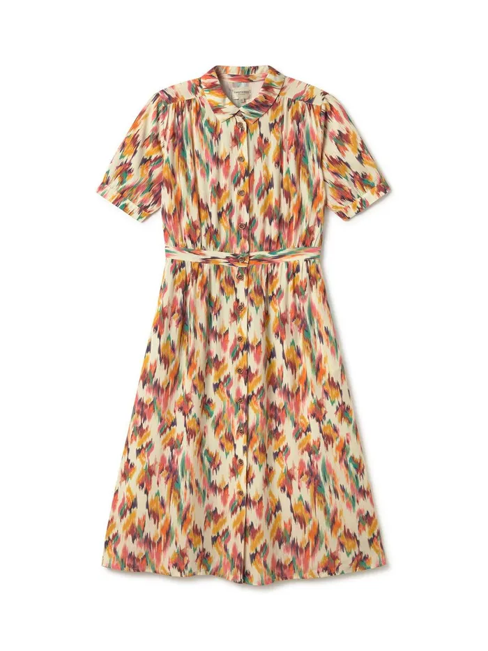 Women Matsu 8211 Ikat Print Ecru TWOTHIRDS Dresses