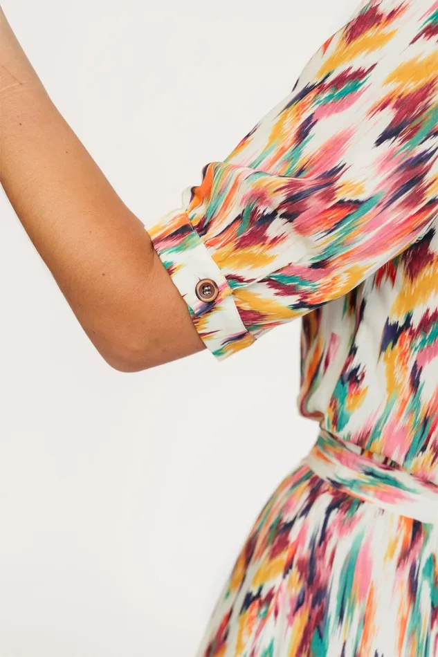 Women Matsu 8211 Ikat Print Ecru TWOTHIRDS Dresses