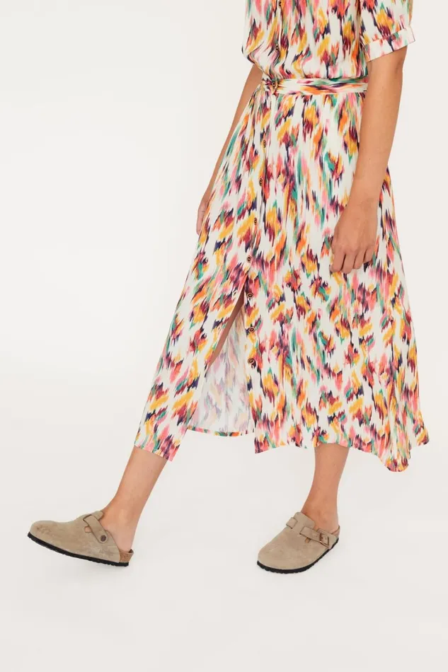 Women Matsu 8211 Ikat Print Ecru TWOTHIRDS Dresses