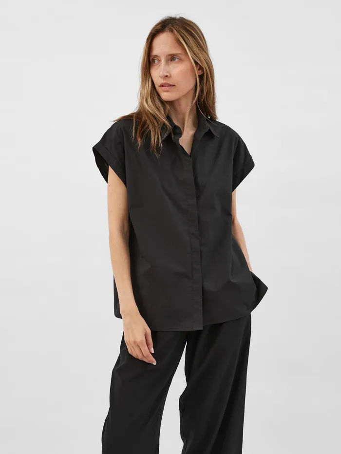 Women Matteau 8211 Relaxed Sleeveless Shirt In Black The UNDONE Maternity
