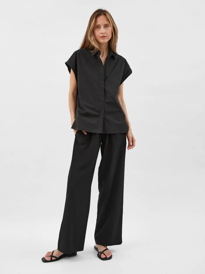 Women Matteau 8211 Relaxed Sleeveless Shirt In Black The UNDONE Maternity