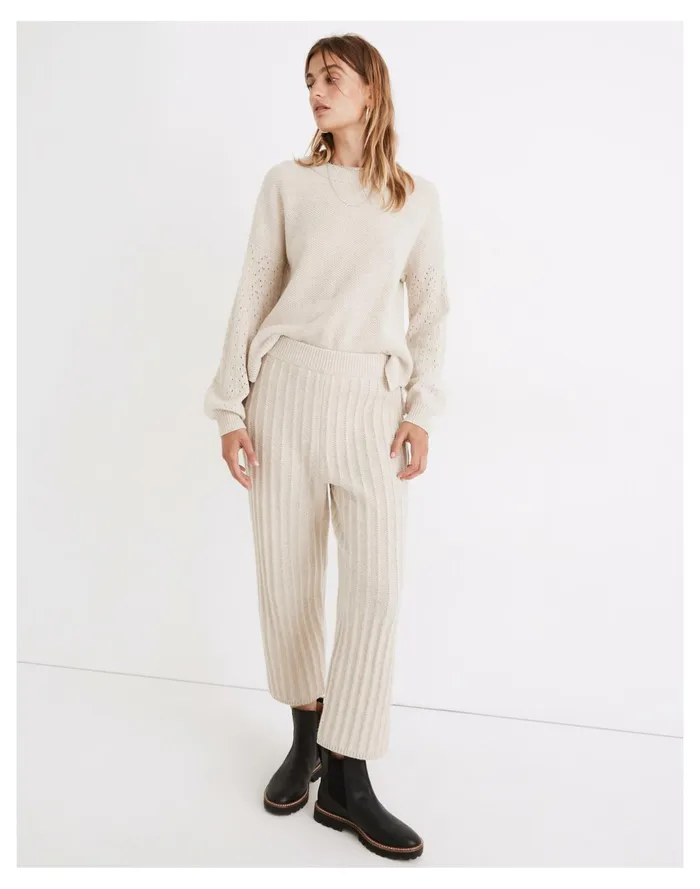 Women Mclean Sweater Pants Heather Wishbone Madewell Sweatshirts and Sweatpants