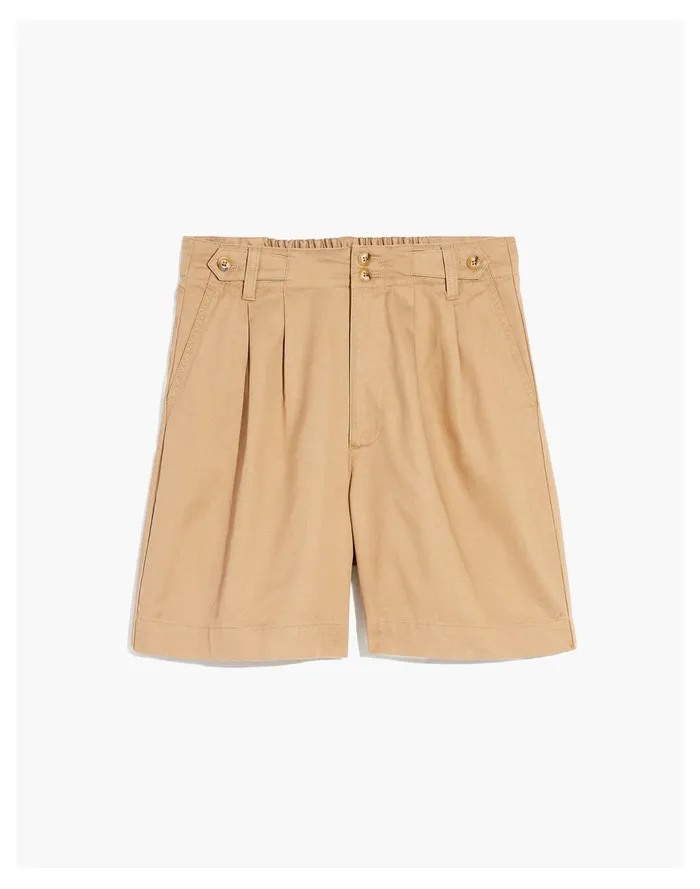 Women Midmont Pleated Shorts Seed Khaki Madewell Shorts