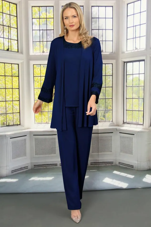 Women Midnight Blue Julianna Jersey Sequin Cuff Jacket Roman Occasionwear