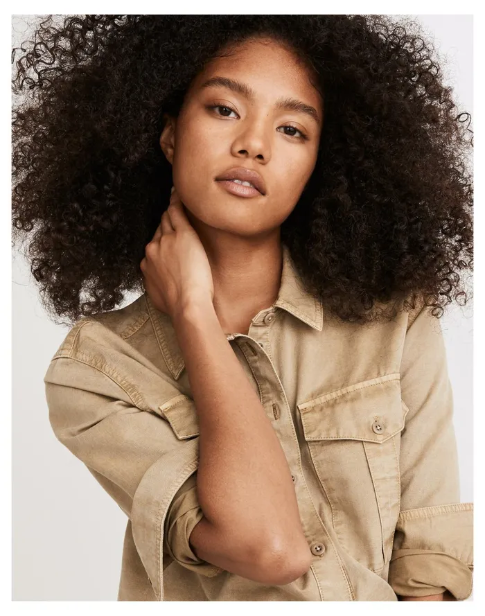 Women Military Popover Shirt Ash Green Madewell Tops and Shirts Women Military Popover Shirt Ash Green Madewell Tops and Shirts