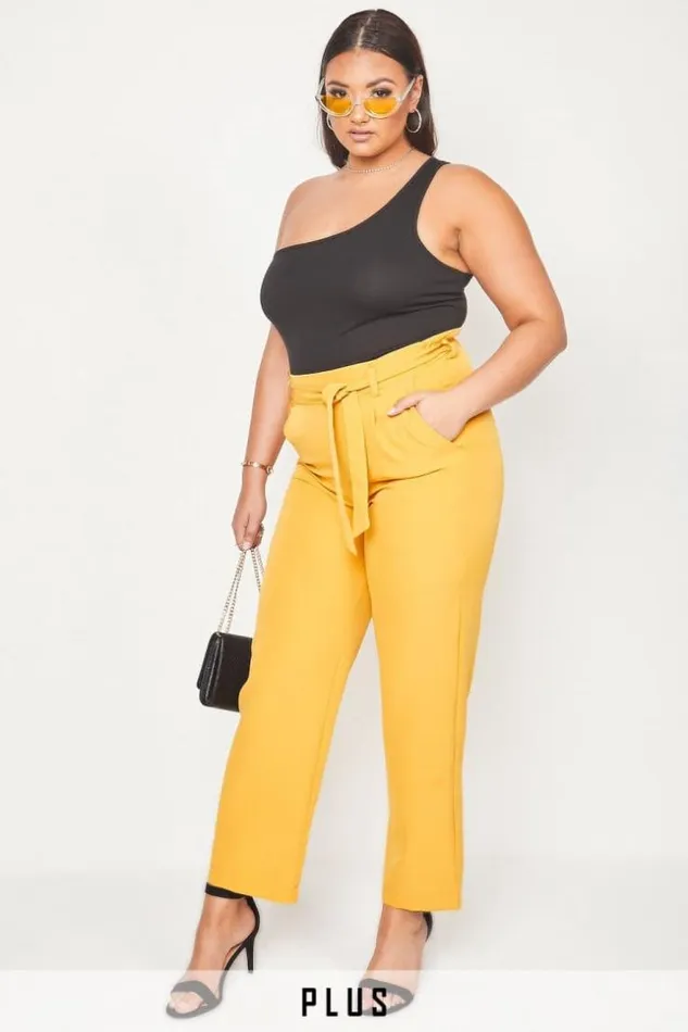 Women Mustard Paperbag Trousers Brentiny Paris Pants