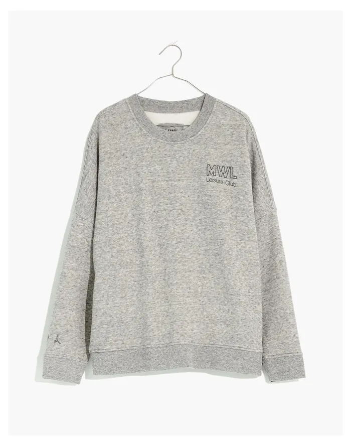 Women MWL Betterterry Leisure Club Crewneck Sweatshirt Hthr Pepper Madewell MWL Athleisure Women MWL Betterterry Leisure Club Crewneck Sweatshirt Hthr Pepper Madewell MWL Athleisure