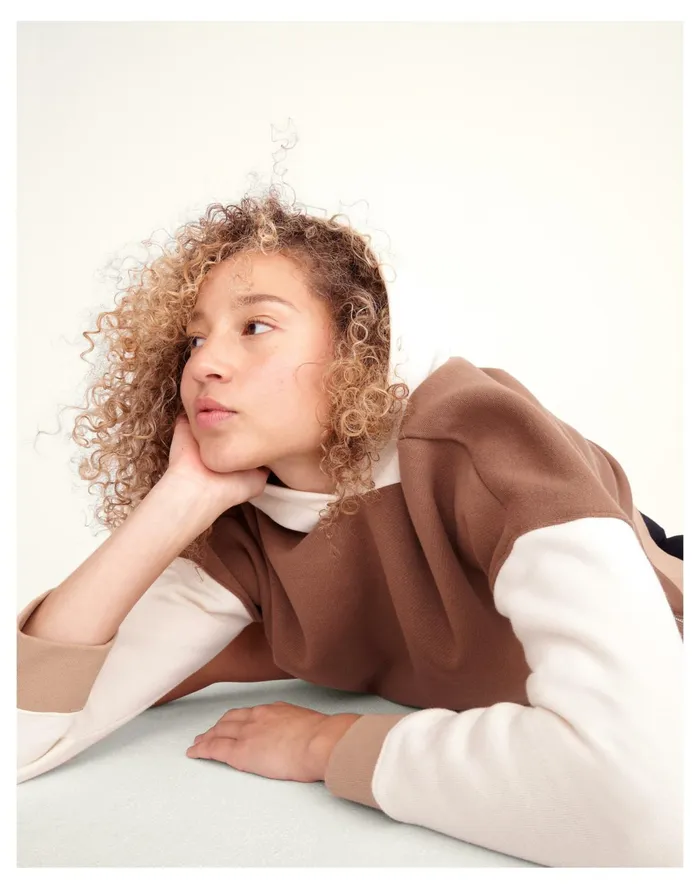 Women MWL Betterterry Side Zip Hoodie Sweatshirt In Colorblock Weathered Walnut Madewell MWL Athleisure Women MWL Betterterry Side Zip Hoodie Sweatshirt In Colorblock Weathered Walnut Madewell MWL Athleisure