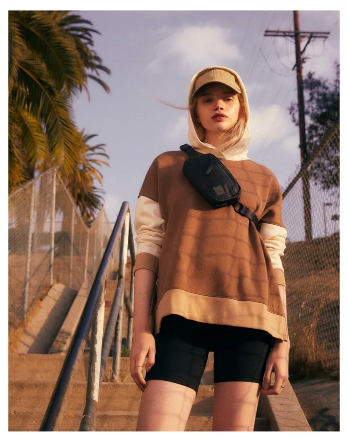 Women MWL Betterterry Side Zip Hoodie Sweatshirt In Colorblock Weathered Walnut Madewell MWL Athleisure Women MWL Betterterry Side Zip Hoodie Sweatshirt In Colorblock Weathered Walnut Madewell MWL Athleisure