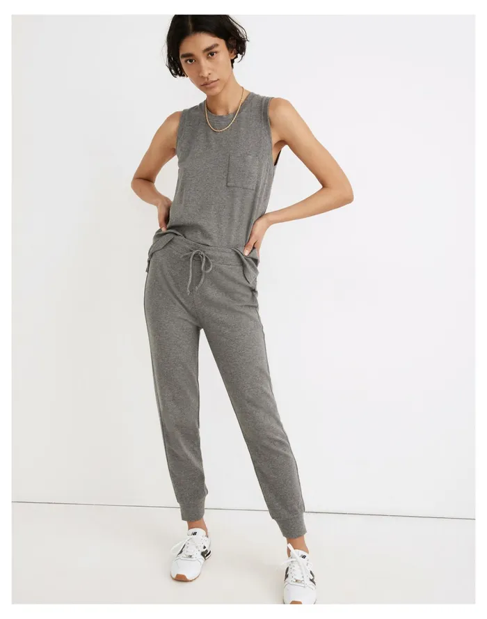 Women MWL Breeze Slim Joggers Heather Zinc Madewell Pajamas
