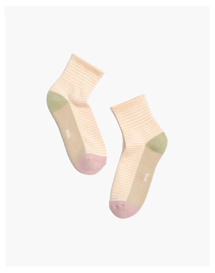 Women MWL Cloudlift Ankle Socks Peach Cream Madewell Socks