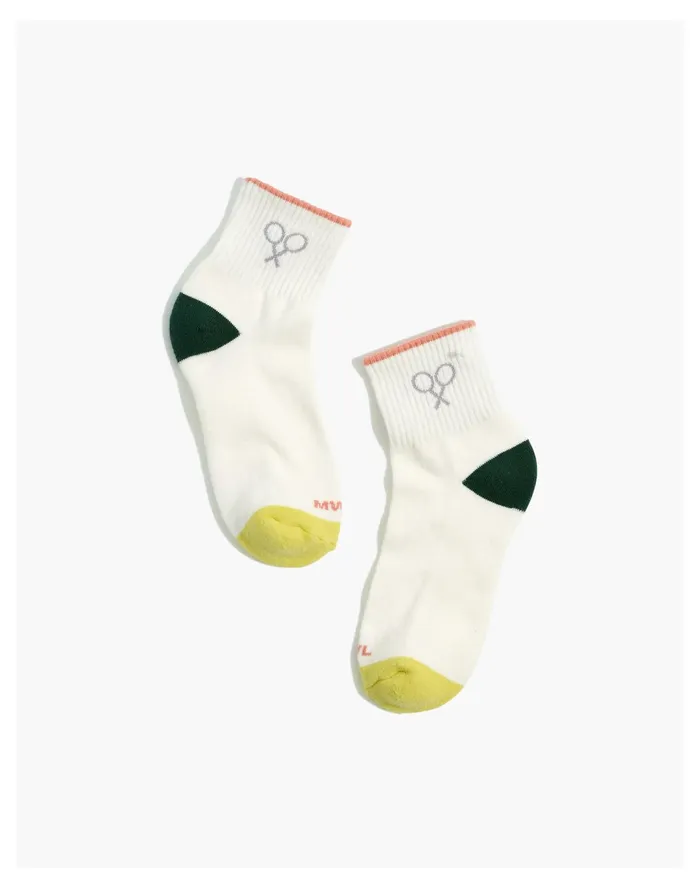 Women MWL Cloudlift Tennis Sneaker Ankle Socks Antique Coral Madewell Socks