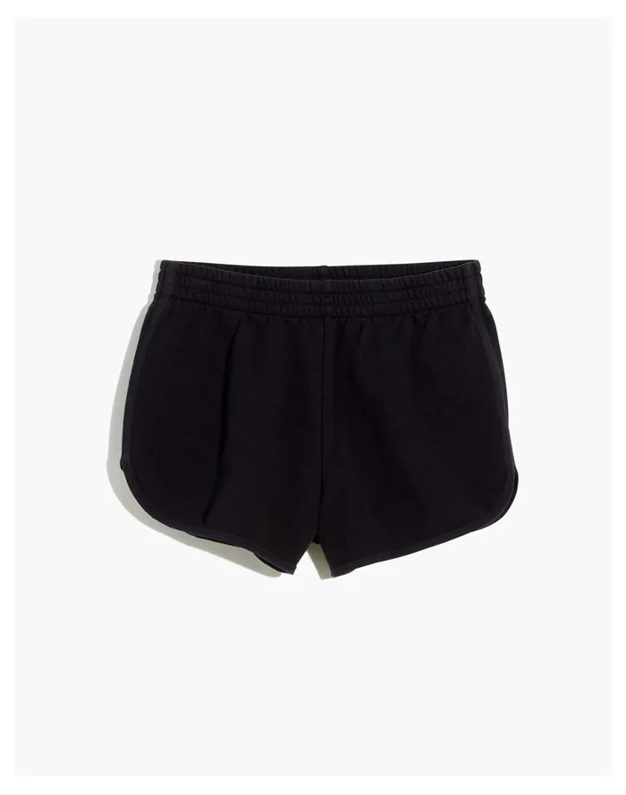 Women MWL Curved Hem Sweatshorts Black Coal Madewell MWL Athleisure Women MWL Curved Hem Sweatshorts Black Coal Madewell MWL Athleisure