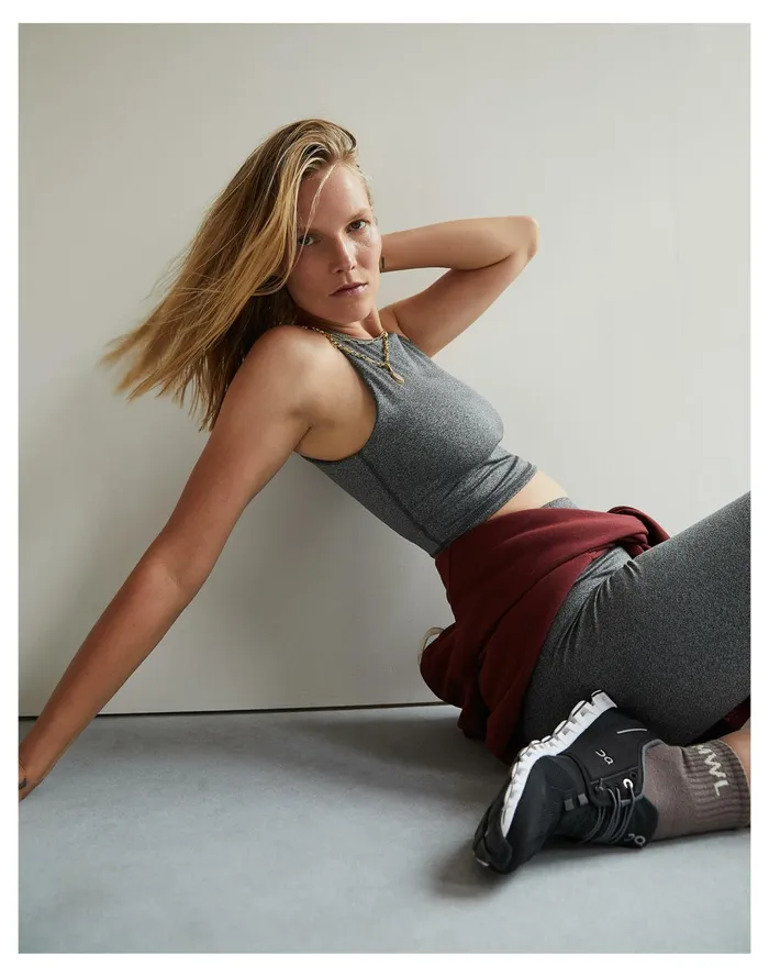 Women MWL Form Racerback Crop Top In Heathered Charcoal Hthr Charcoal Madewell Activewear