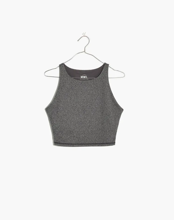 Women MWL Form Racerback Crop Top In Heathered Charcoal Hthr Charcoal Madewell Activewear